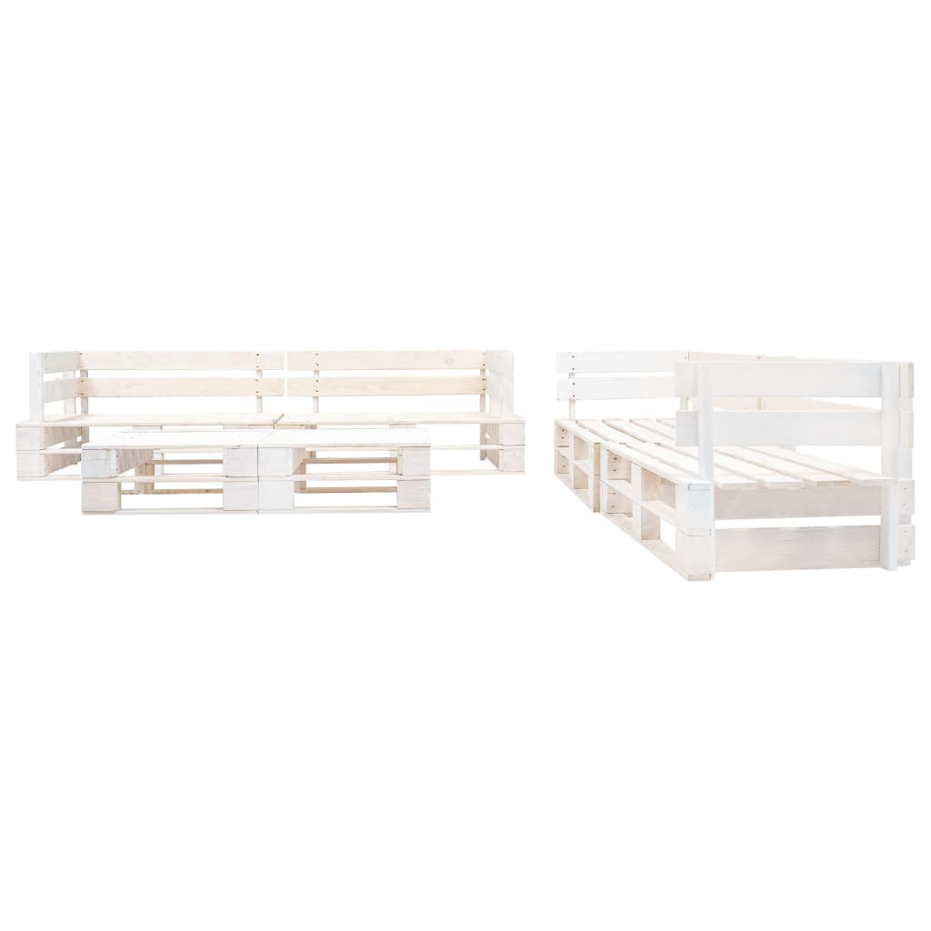 vidaXL 6-delige Loungeset pallet hout wit