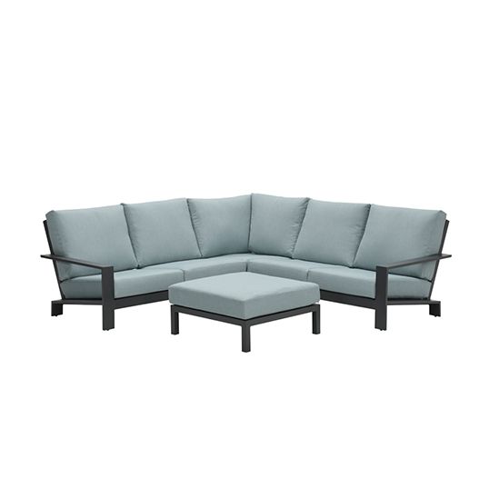 Garden impressions Lincoln lounge set 4-dlg carbon black/ mint grey - 