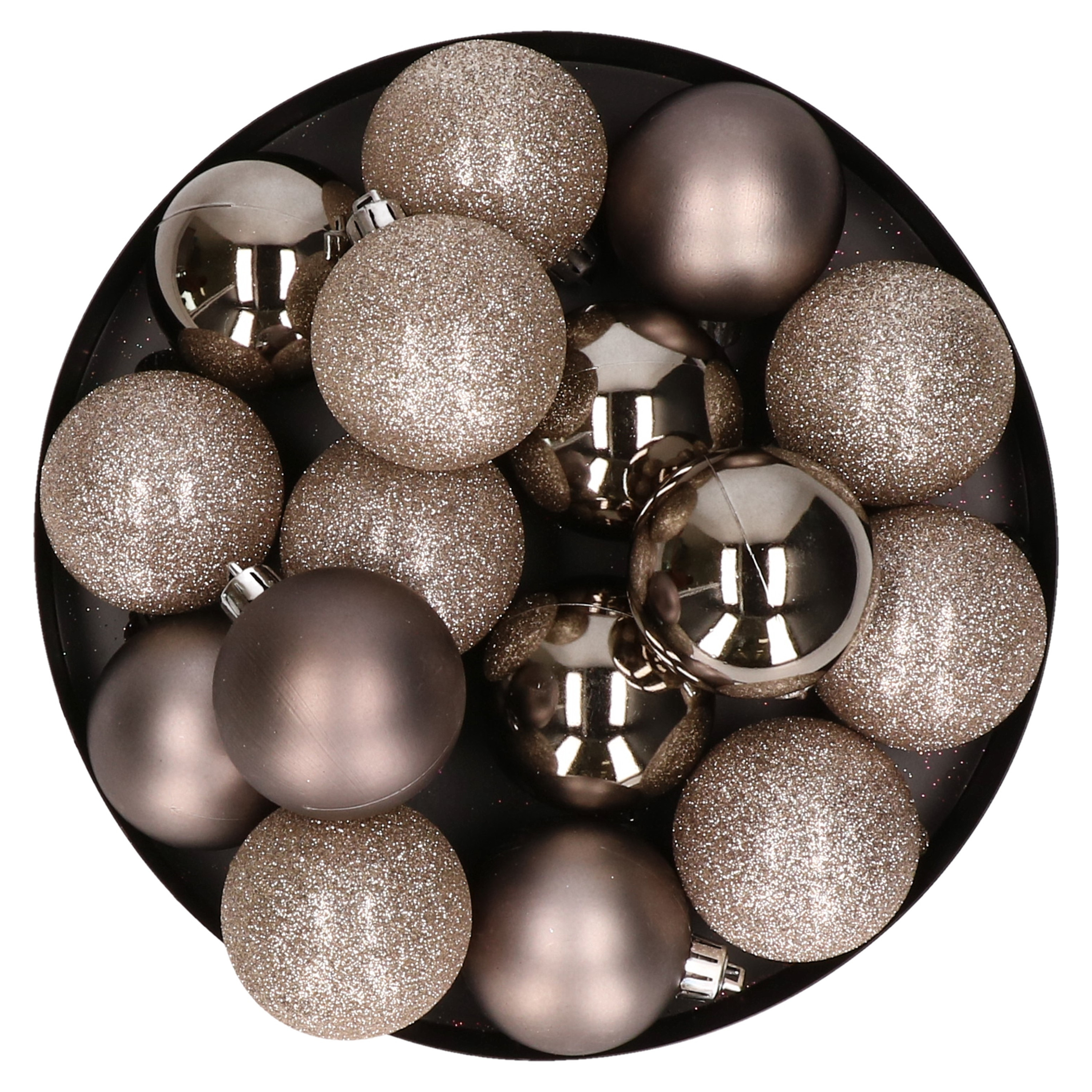 Cosy & Trendy Kerstballen - 12x - champagne - 6 cm - kunststof -