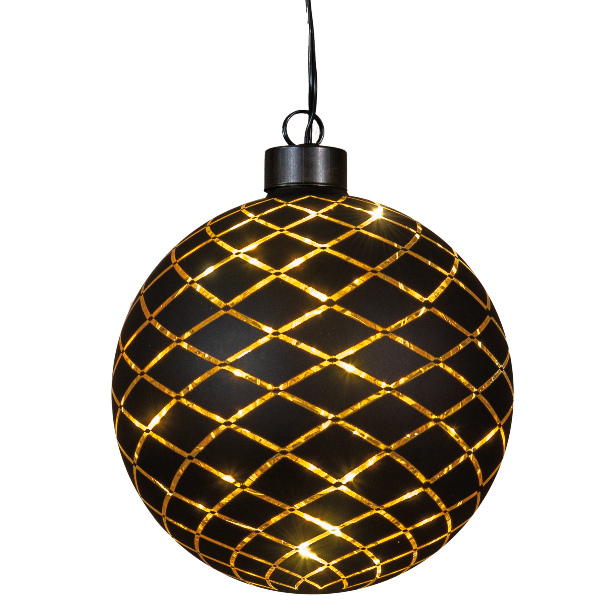 Anna's Collection Verlichte kerstbal - goud - D12 cm - 10 LED -