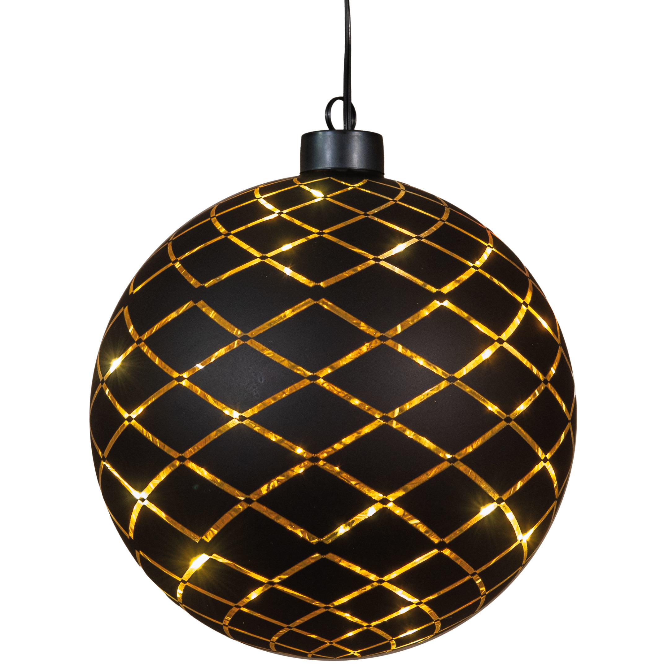 Anna's Collection Verlichte kerstbal - goud - 15 cm - 12 LED -warm-wit -