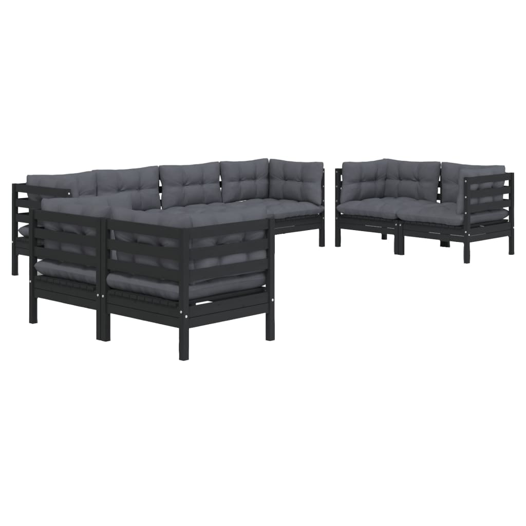 vidaXL 8-delige Loungeset met kussens massief grenenhout