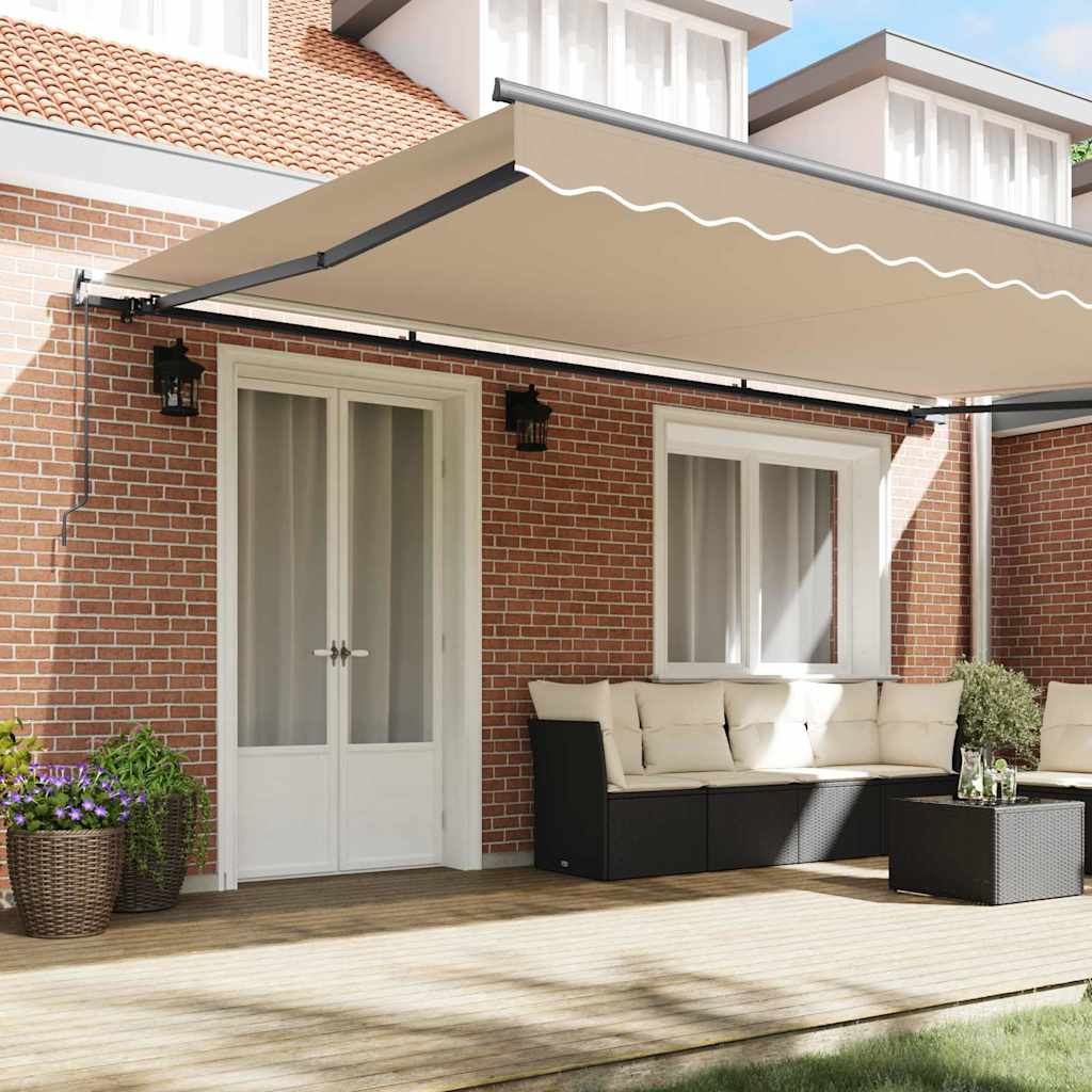 vidaXL Inklapbaar Zonnescherm Beige 500 × 300 cm Stof