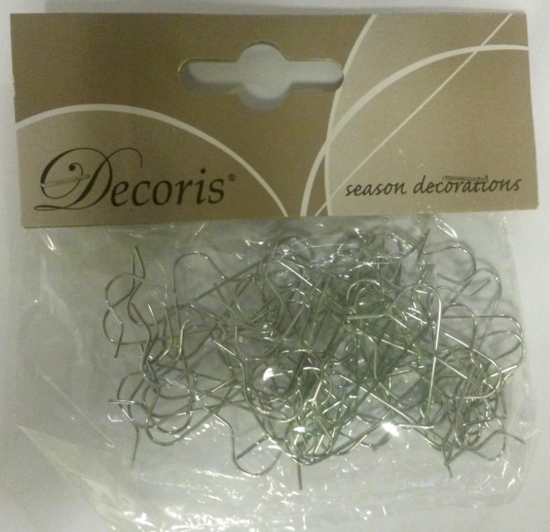 Decoris Kerstbalhaakjes zilver 50 stuks - 