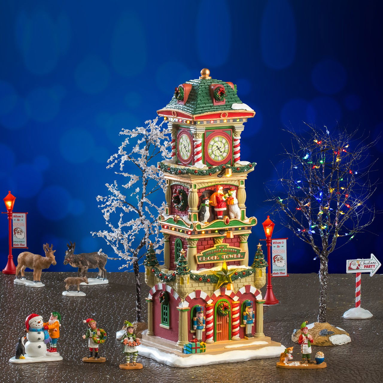 Lemax Kerstdorpminiatuur The Village Square Clock Tower Set 14x43x34 cm - 