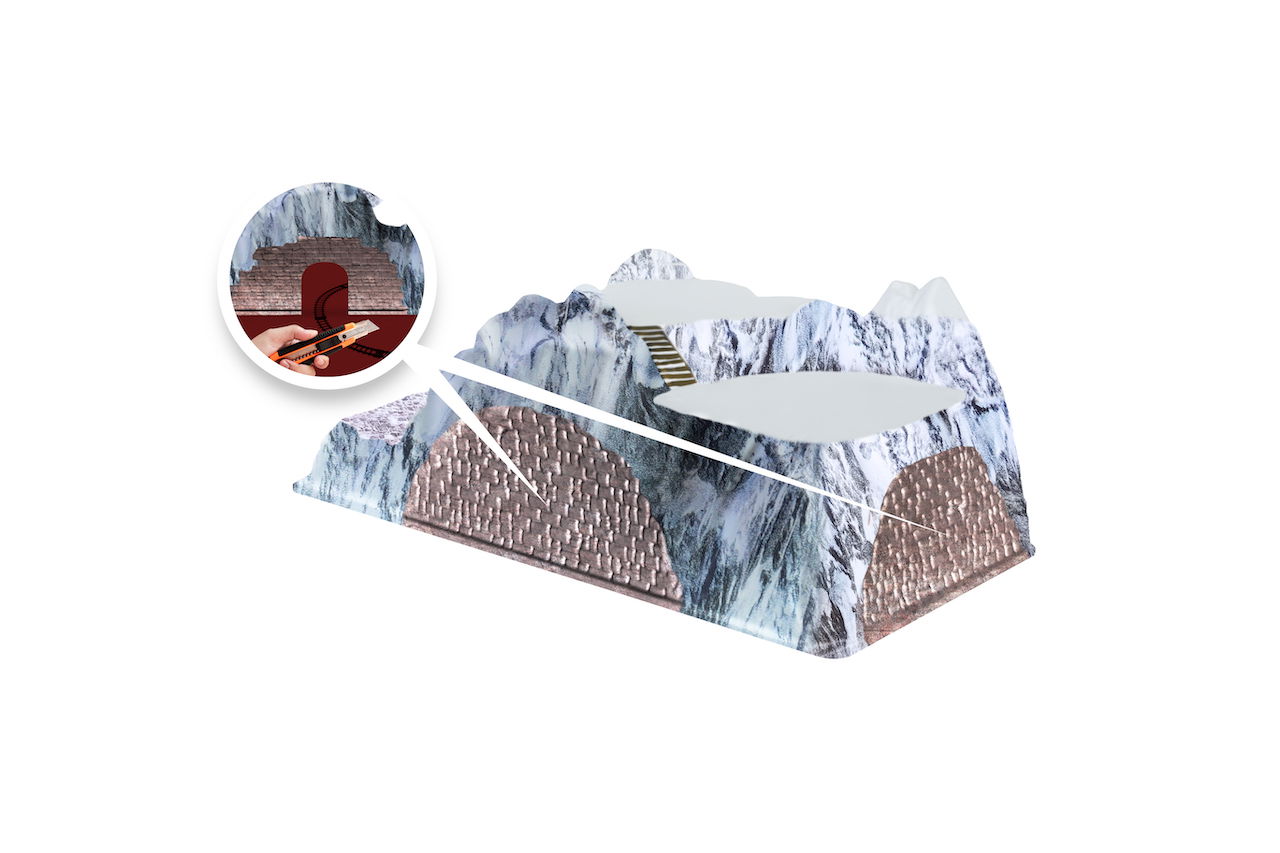 My village Basis Kerstdorp Trein tunnel 78x38 cm - 