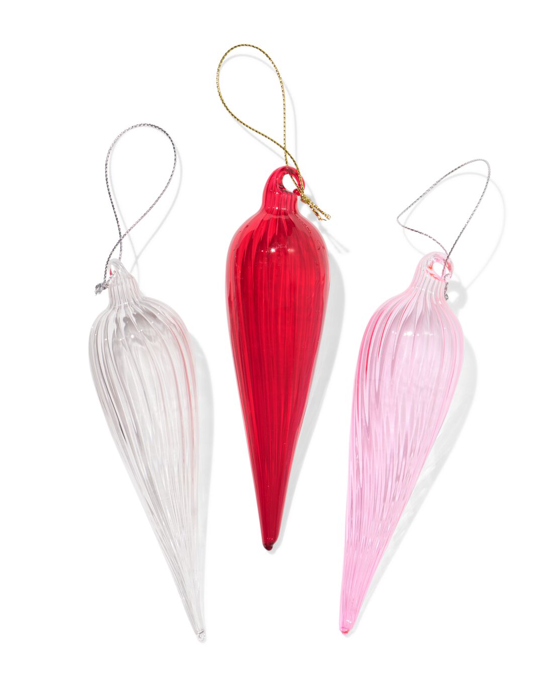 HEMA Kerstballen Set 14.5cm Glas Druppel - 3 Stuks