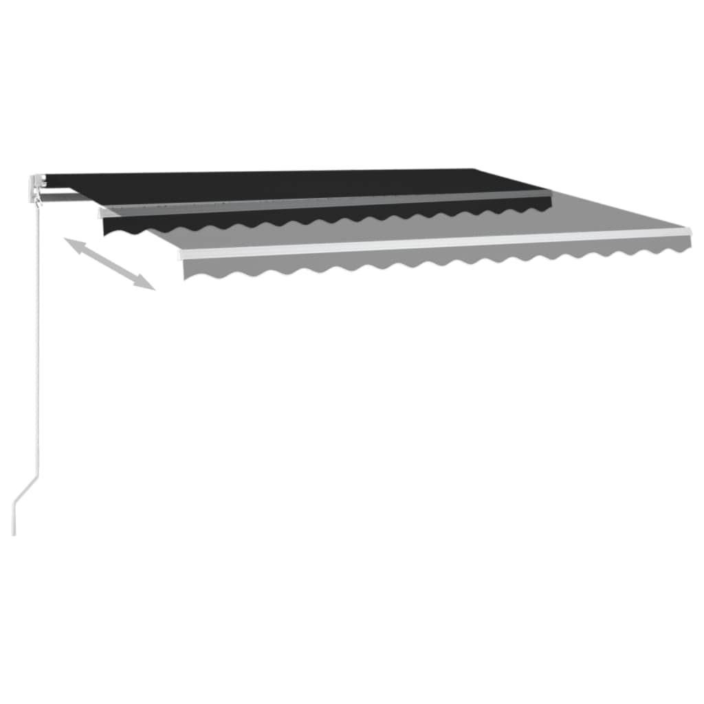 vidaXL Luifel handmatig uittrekbaar 450x350 cm antracietkleurig