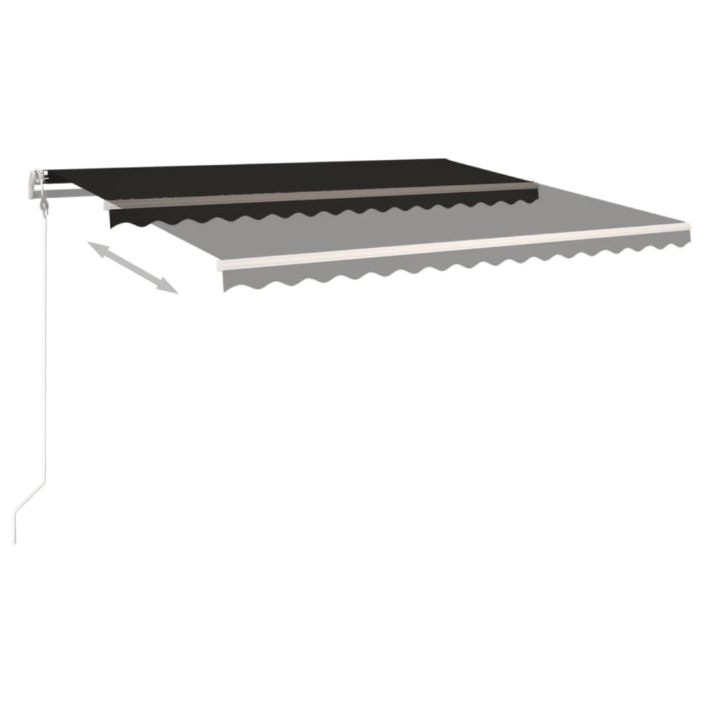 vidaXL Luifel automatisch uittrekbaar 450x350 cm antracietkleurig