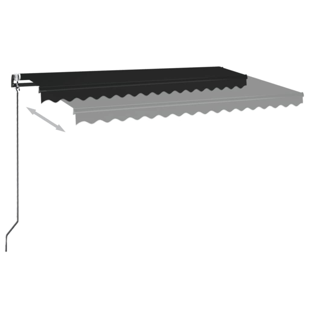 vidaXL Luifel automatisch uittrekbaar 450x350 cm antracietkleurig