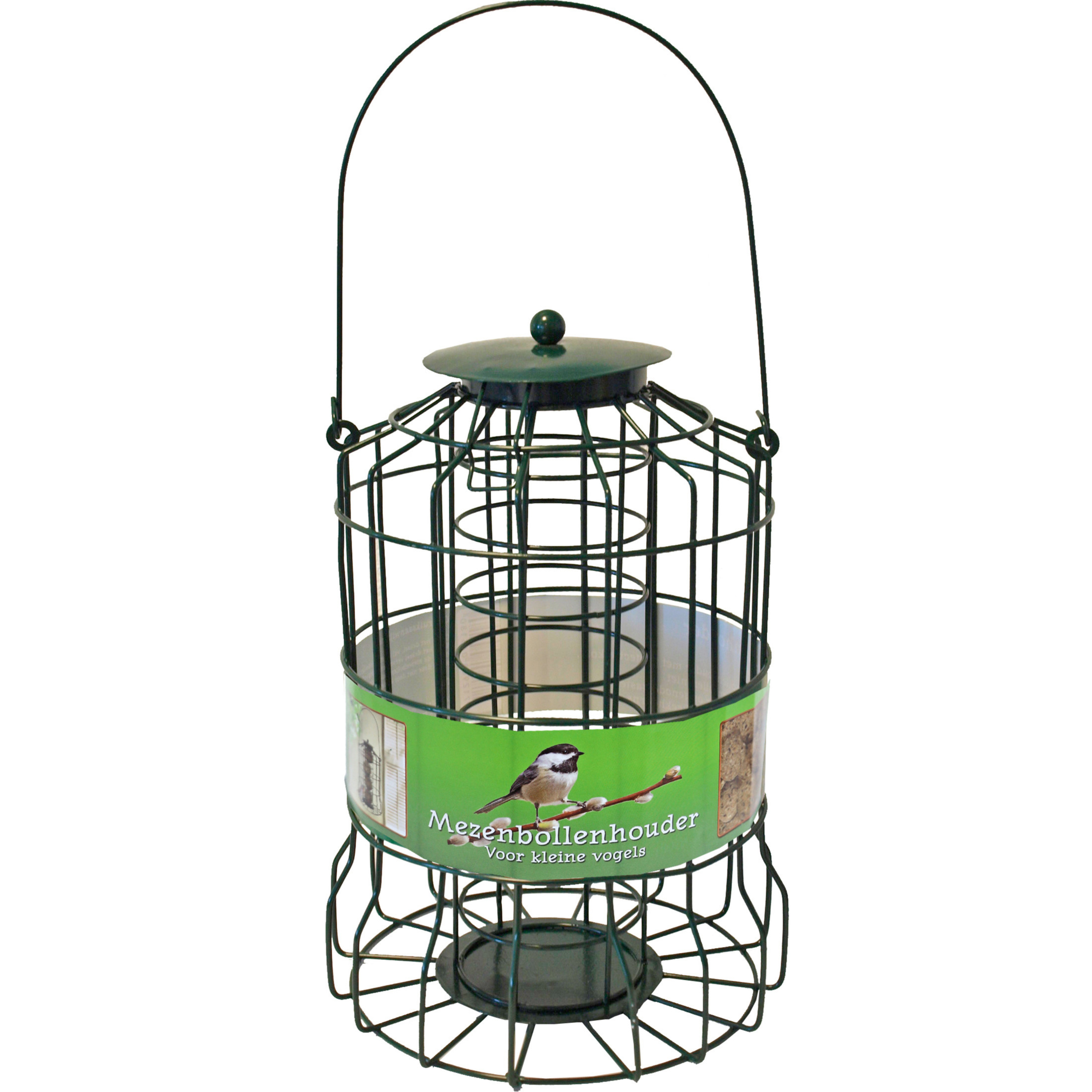 Boon Vogel voedersilo - groen - 36cm - metaal - voor kleine vogels - geschikt voor vetbollen -