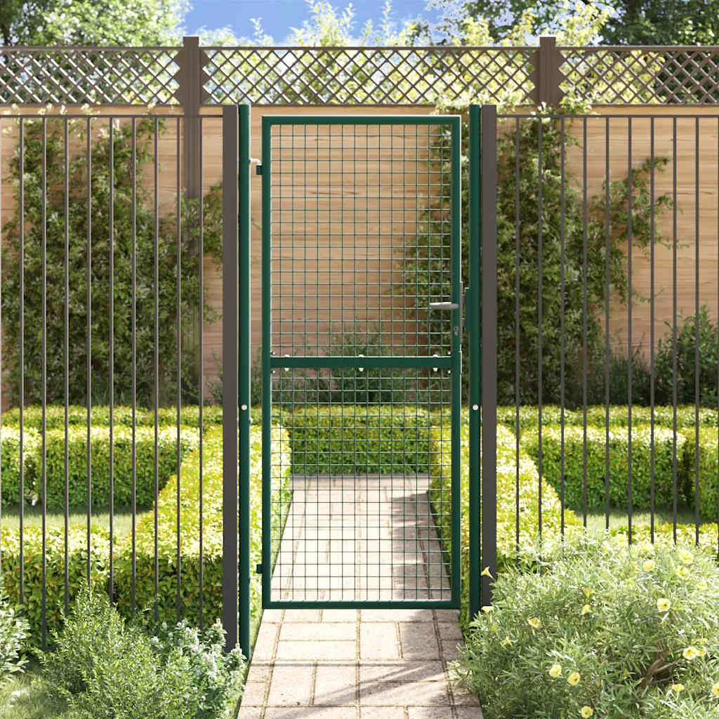 vidaXL Poort 100x200 cm staal groen