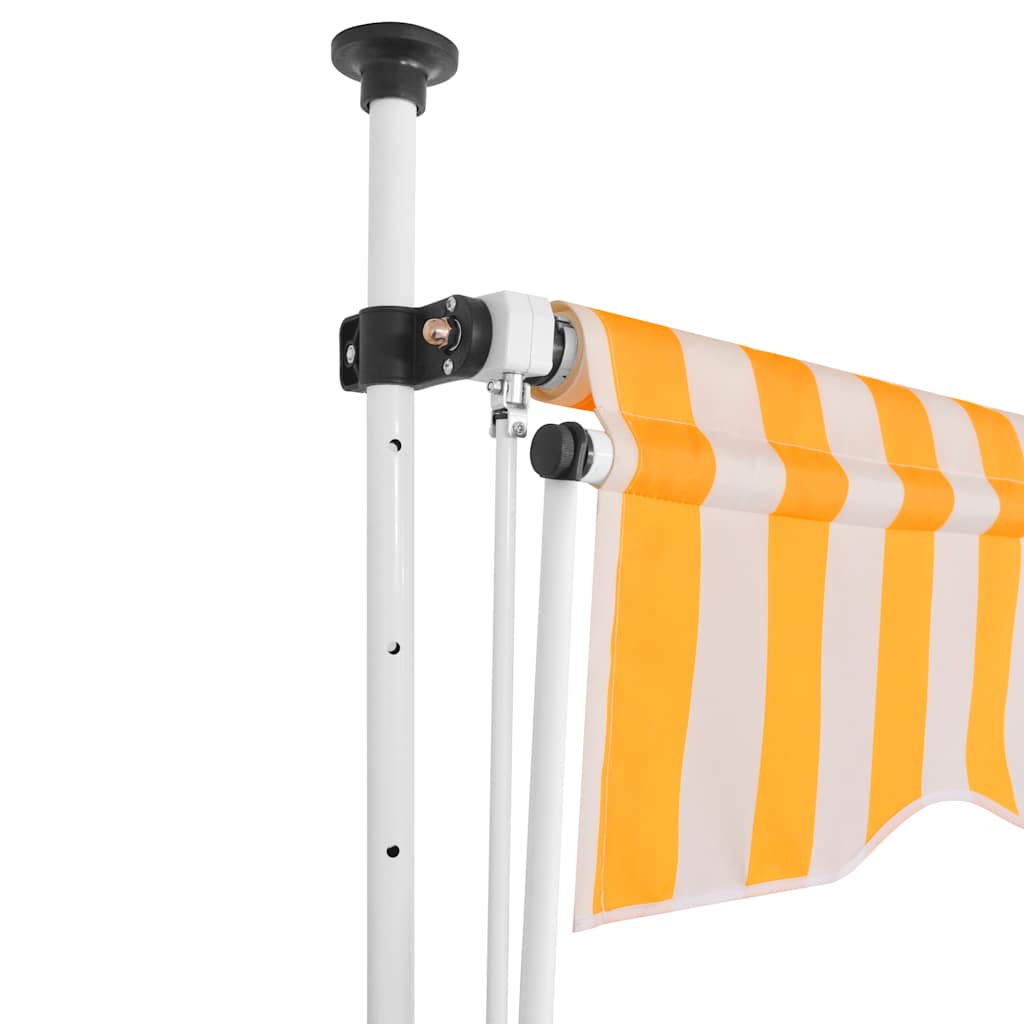 vidaXL Luifel handmatig uittrekbaar 250 cm oranje en witte strepen