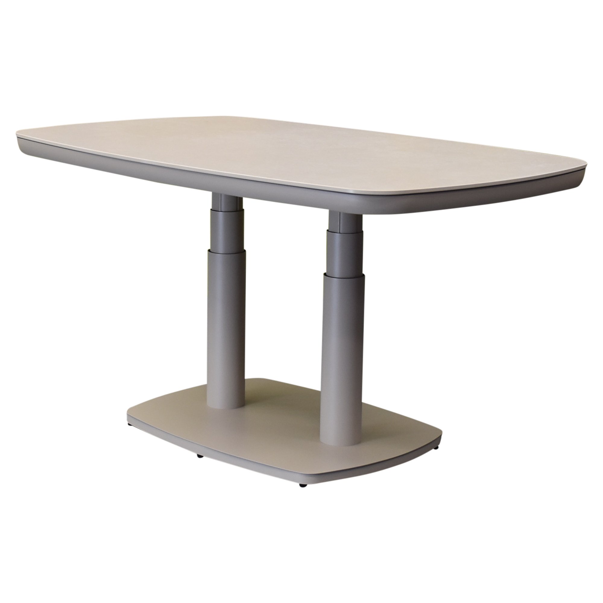 AVH-Collectie Monza lounge-dining tafel 135x85xH51-72 cm in hoogte verstelbaar aluminium latte