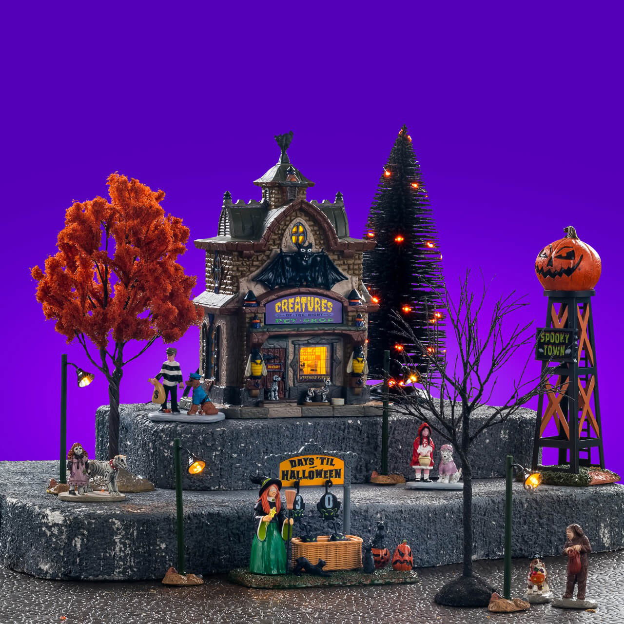 Lemax Halloweenminiatuur Creatures Of The Night Pet Shop Kit 23x46x26 cm - 