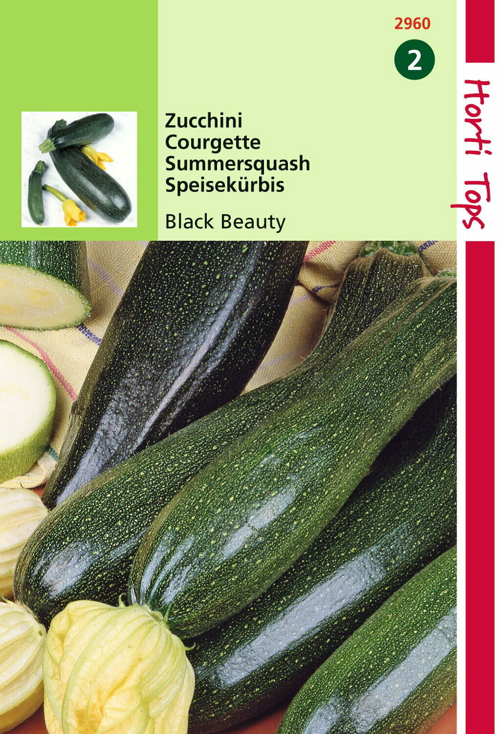 Hortitops Courgette Black Beauty Verte De Milan - 