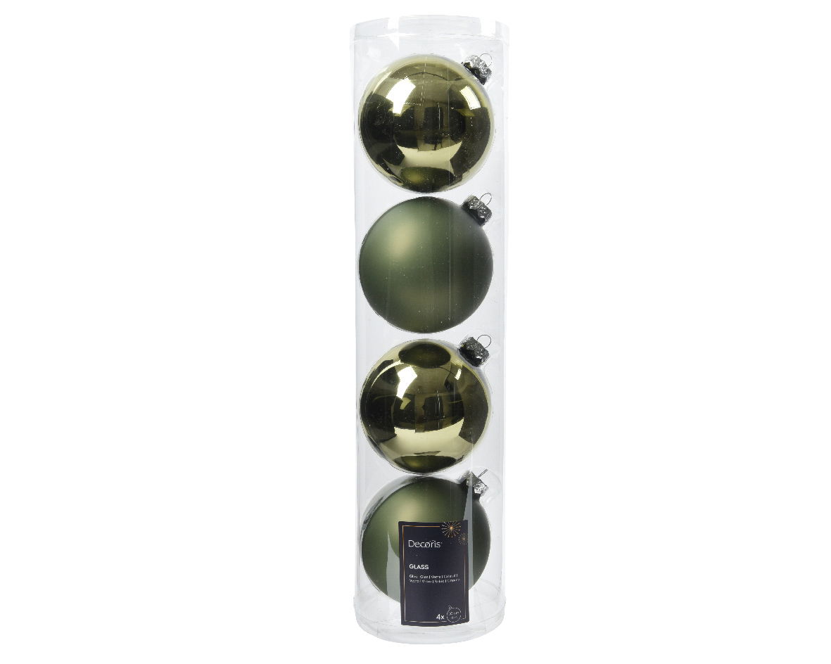 Decoris Kerstballen glas d10 cm rsmrn 4st W - 