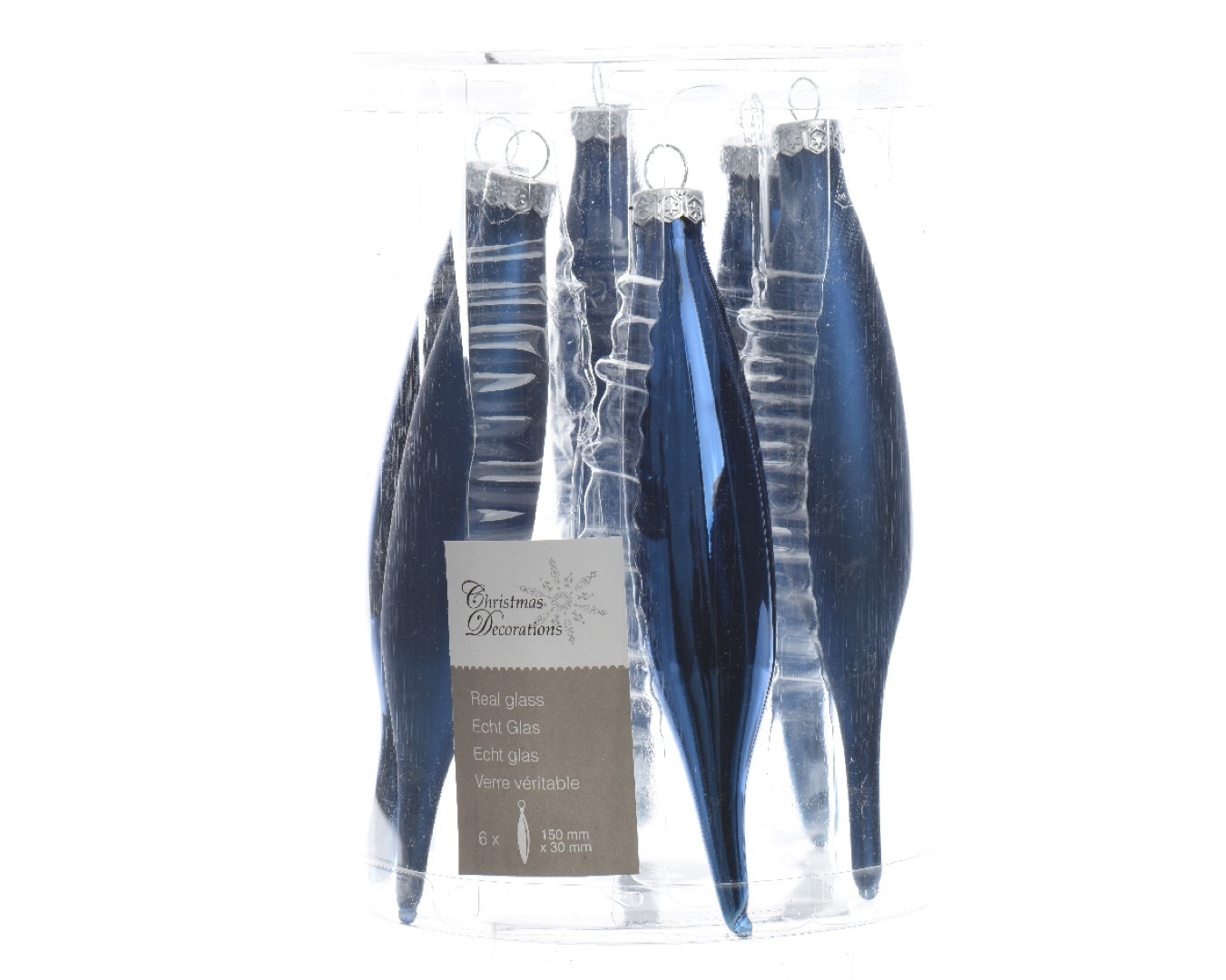 Ksd Pegel glas glans-mat diameter 3x15cm nacht blauw - 