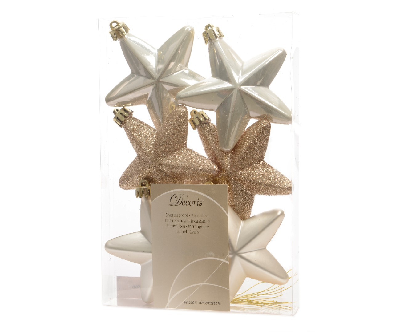 Ksd Ster plastic glans-mat-glitter/7.5cm/parel - 