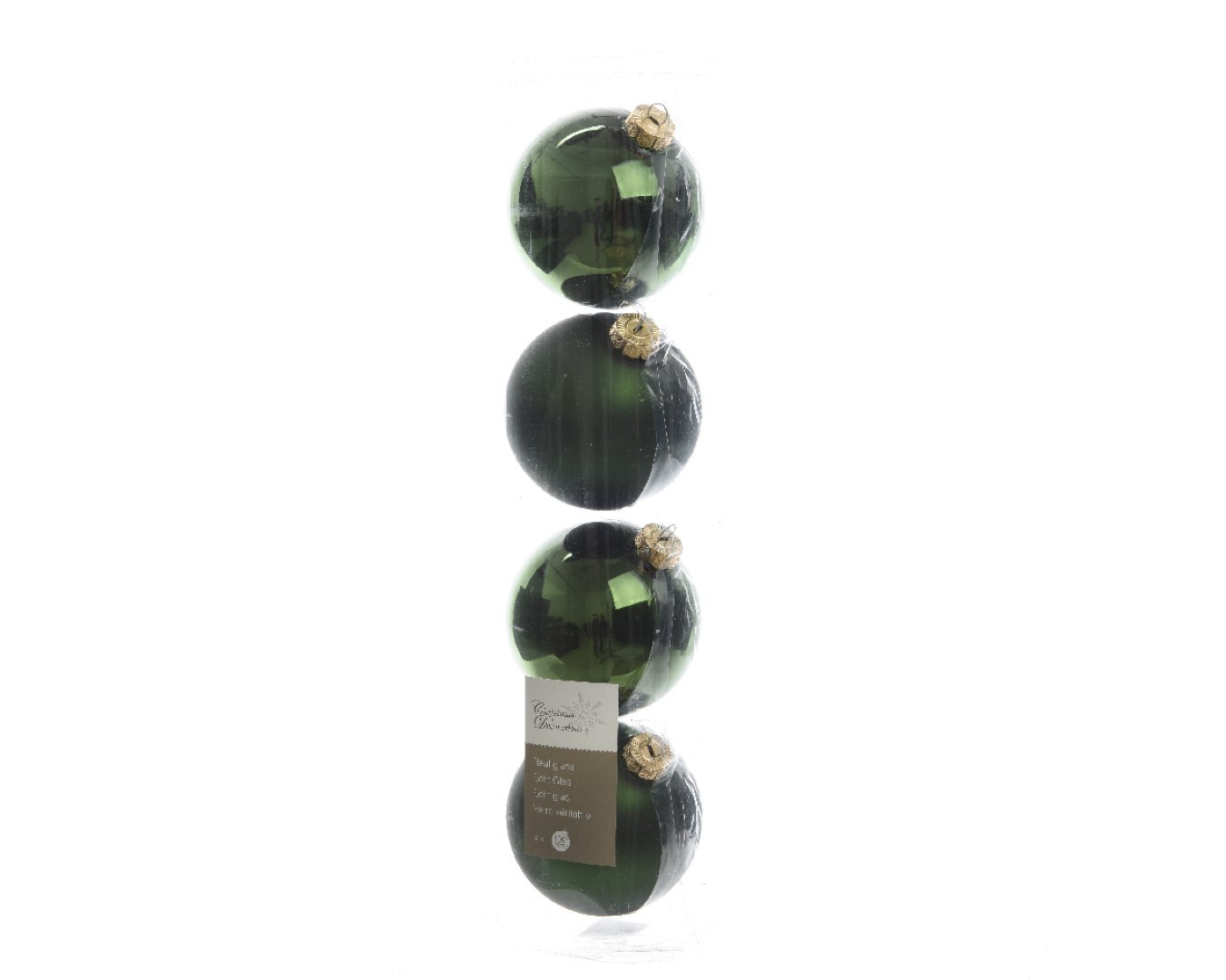 Ksd Kerstbal glas glans-mat diameter 10cm Dennen groen - 