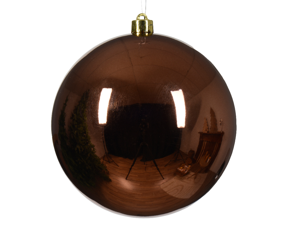 Decoris Kerstbal kunststof d14 cm espresso kerst - 