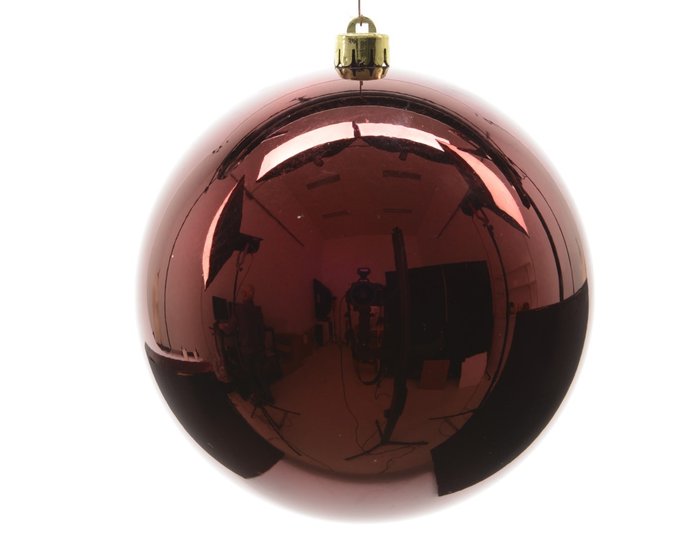 Ksd Kerstbal plastic glans ossenbloed 140 mm - 