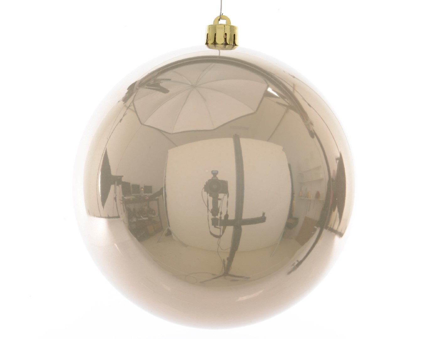 Ksd Kerstbal plastic glans/140mm/parel - 