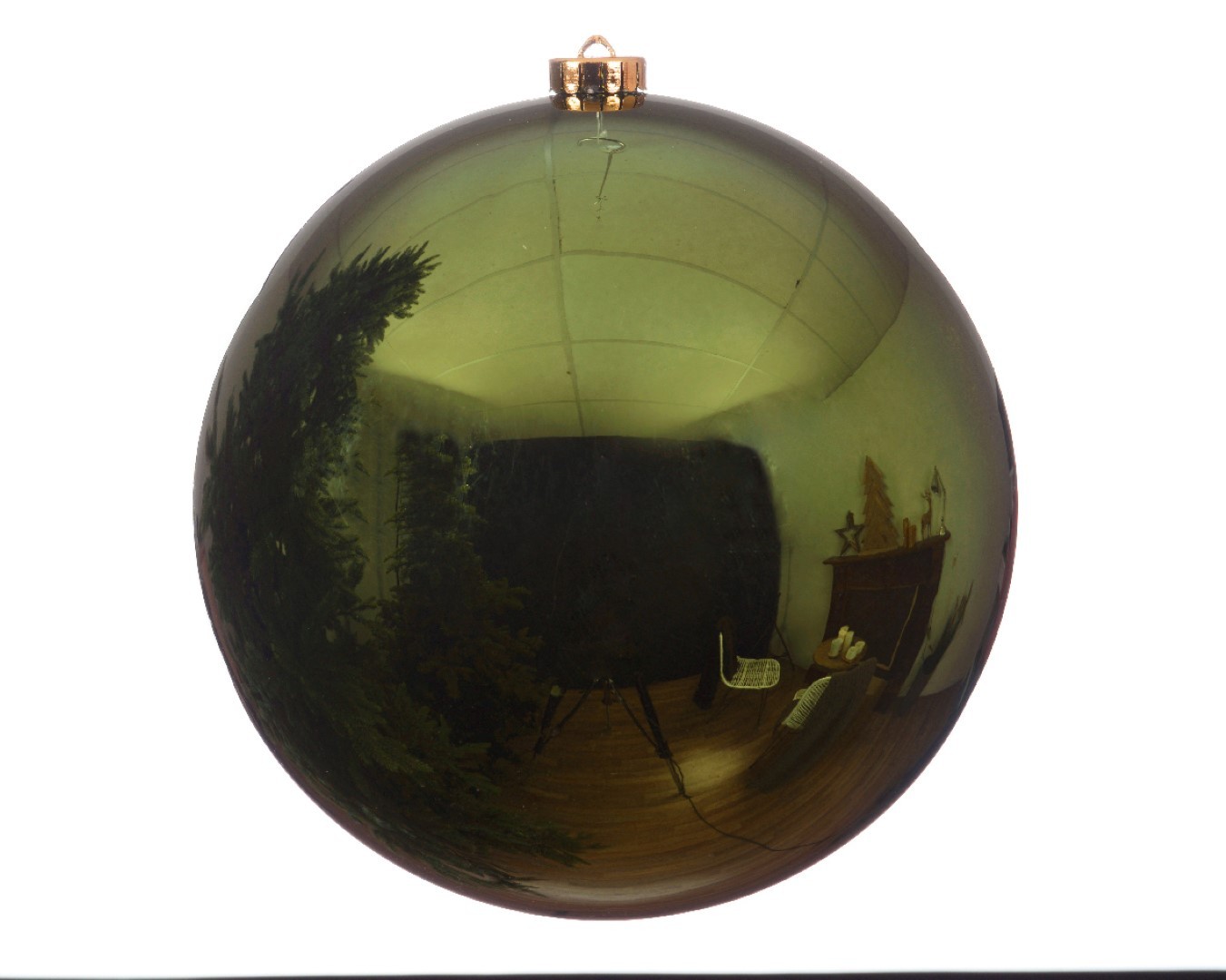 Ksd Kerstbal plastic glans diameter 20cm Dennen groen - 