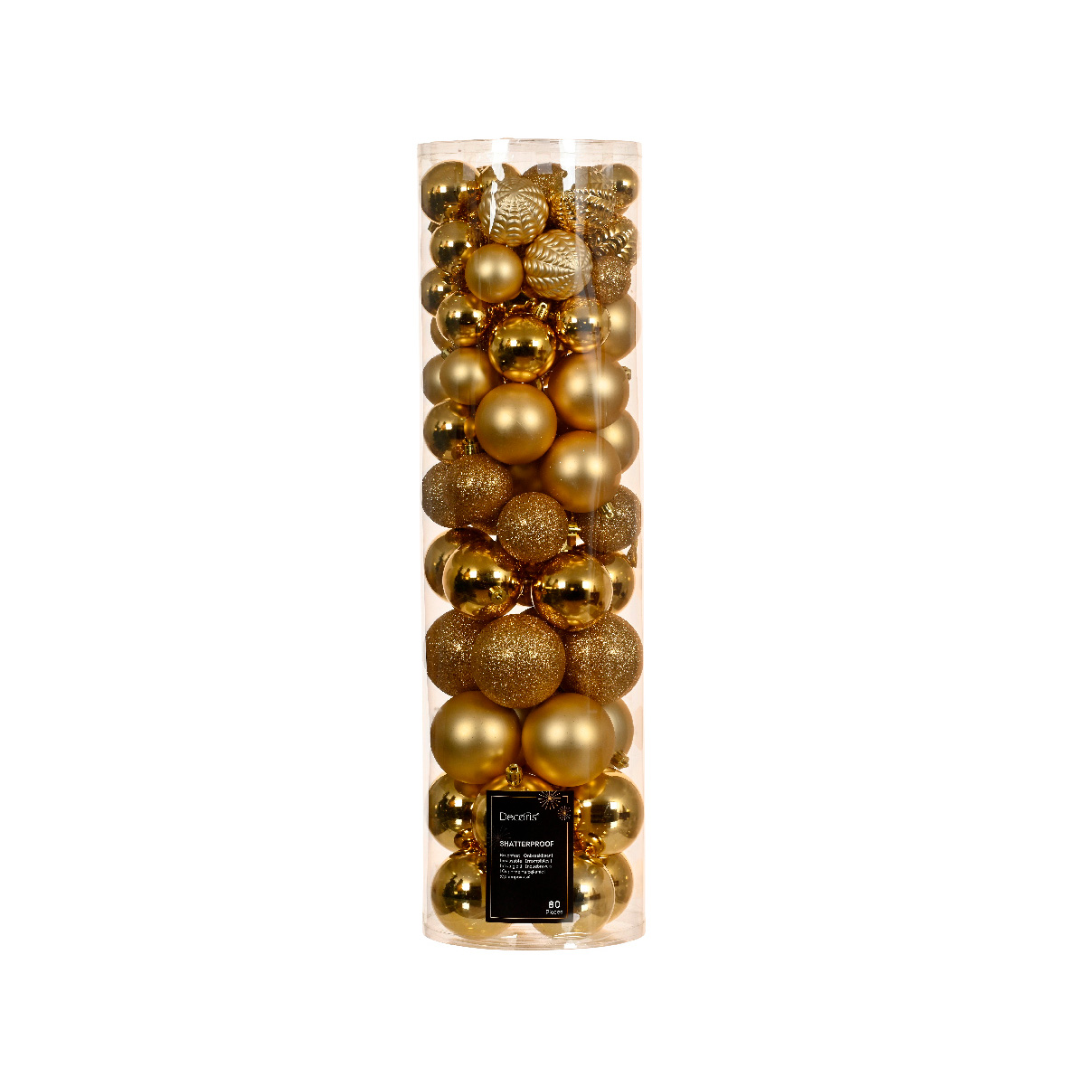 Decoris Kerstbal dia. 8 cm light gold - 