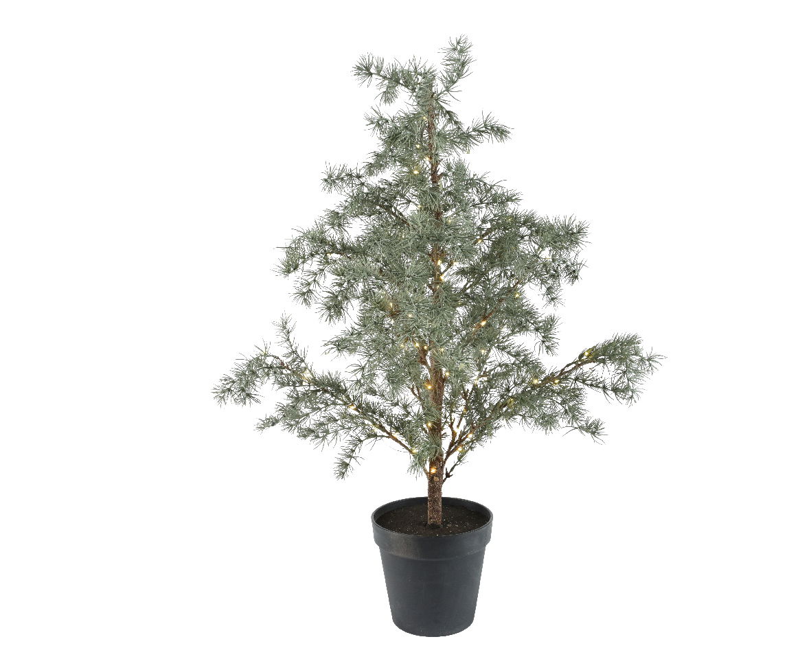 Everlands Mini boom prelit d35h80 cm groen/wit - 