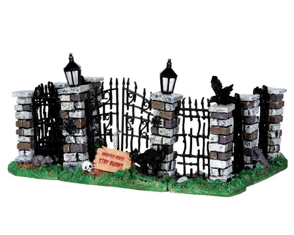 Lemax Spooky iron gate and fence - 
