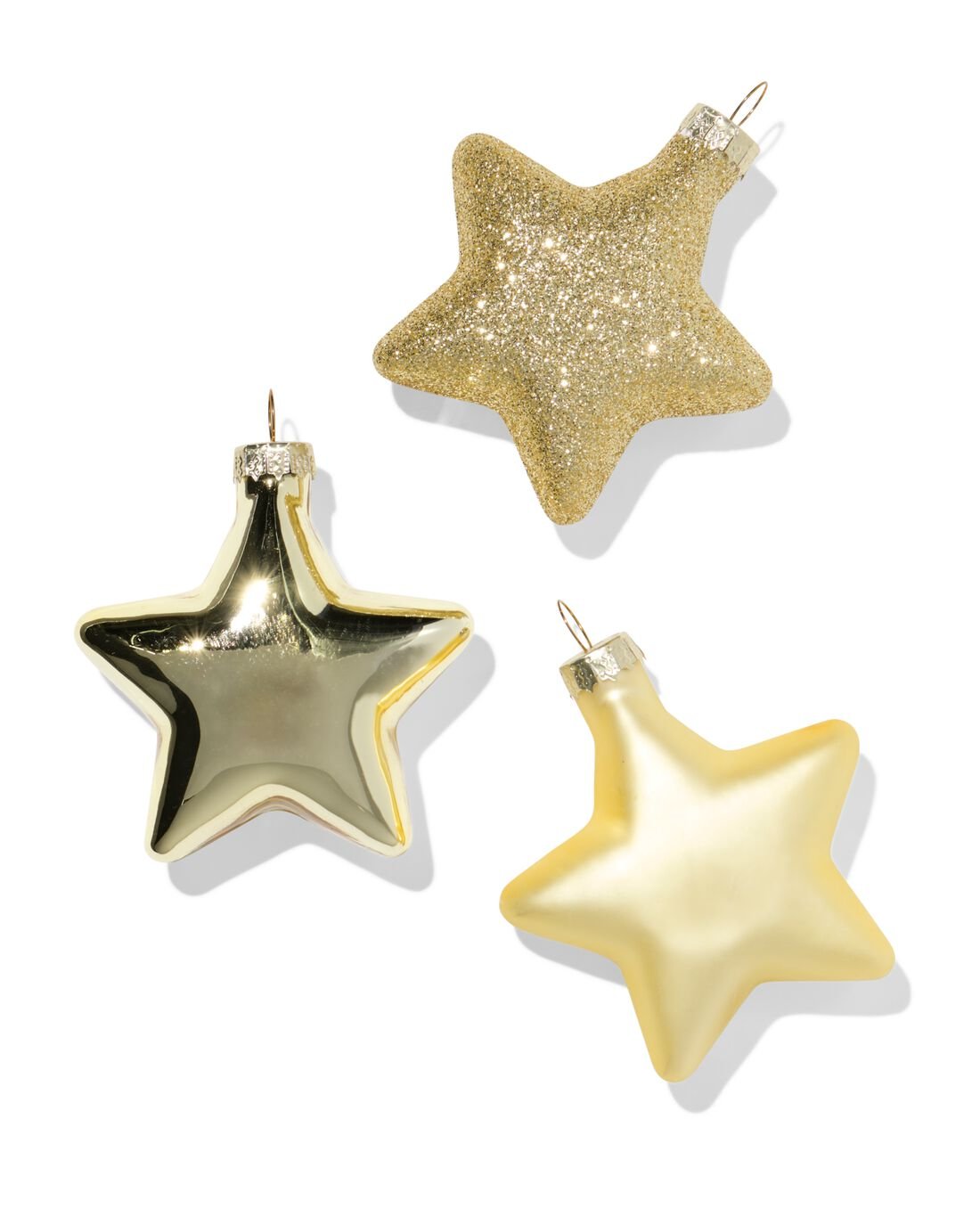 HEMA Kerstballen Set 8.7cm Glas Ster - 3 Stuks