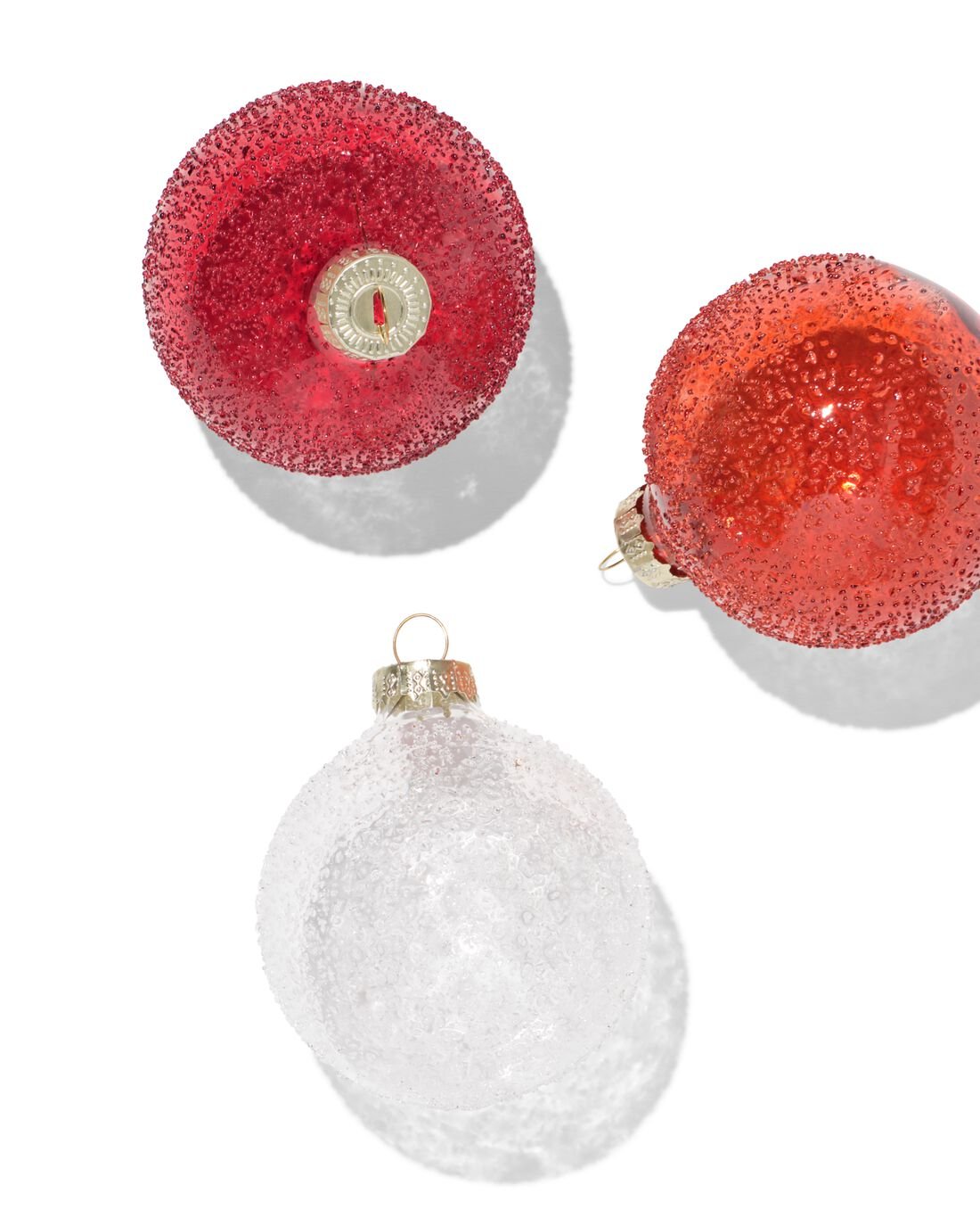 HEMA Kerstballen Set 7.5cm Glas Stekelbal - 3 Stuks