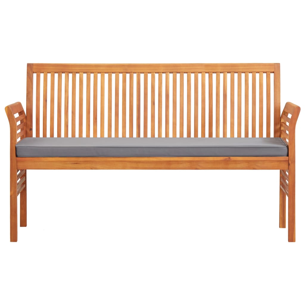 vidaXL Tuinbank 3-zits met kussen 150 cm massief acaciahout