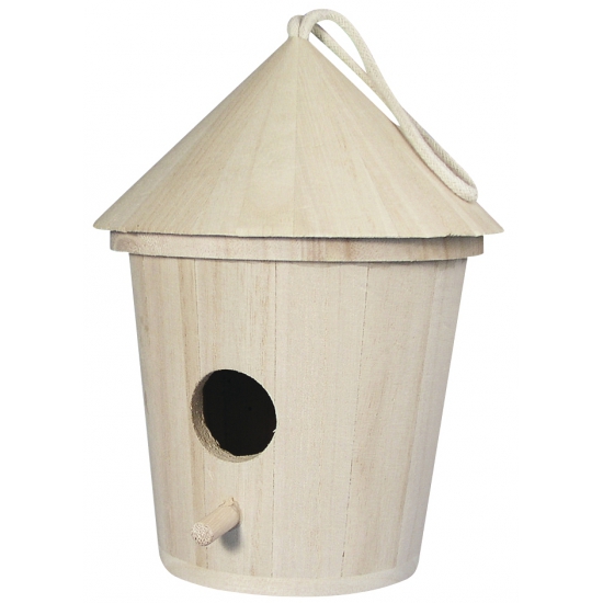 Rayher hobby materialen Set van 3x stuks Houten vogelhuisjes van 16 cm -