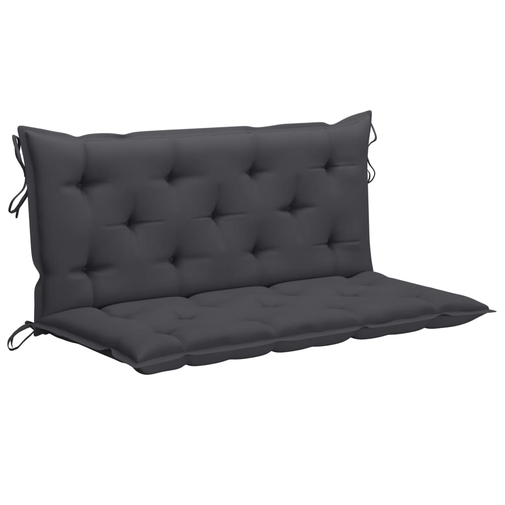 vidaXL Schommelbank met antracietkleurig kussen 170 cm teakhout