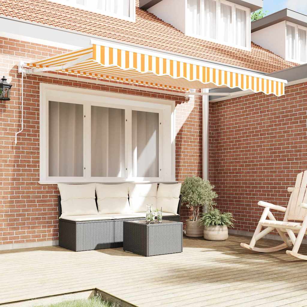 vidaXL Vervangingsdoek voor zonnescherm Geel en wit 250 x 200 cm