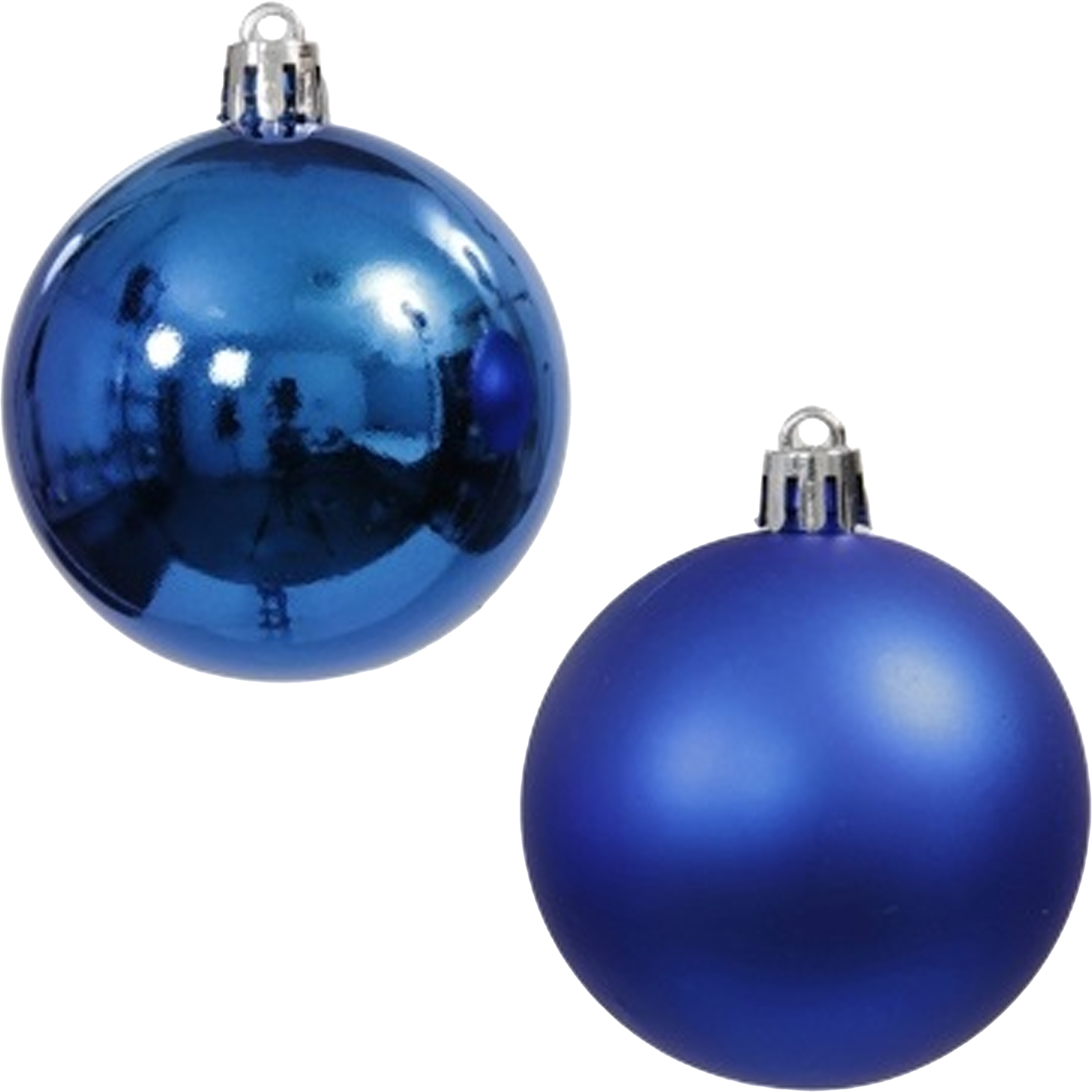 Othmar Decorations Kerstballen - 9x stuks - 6 cm - blauw - kunststof -