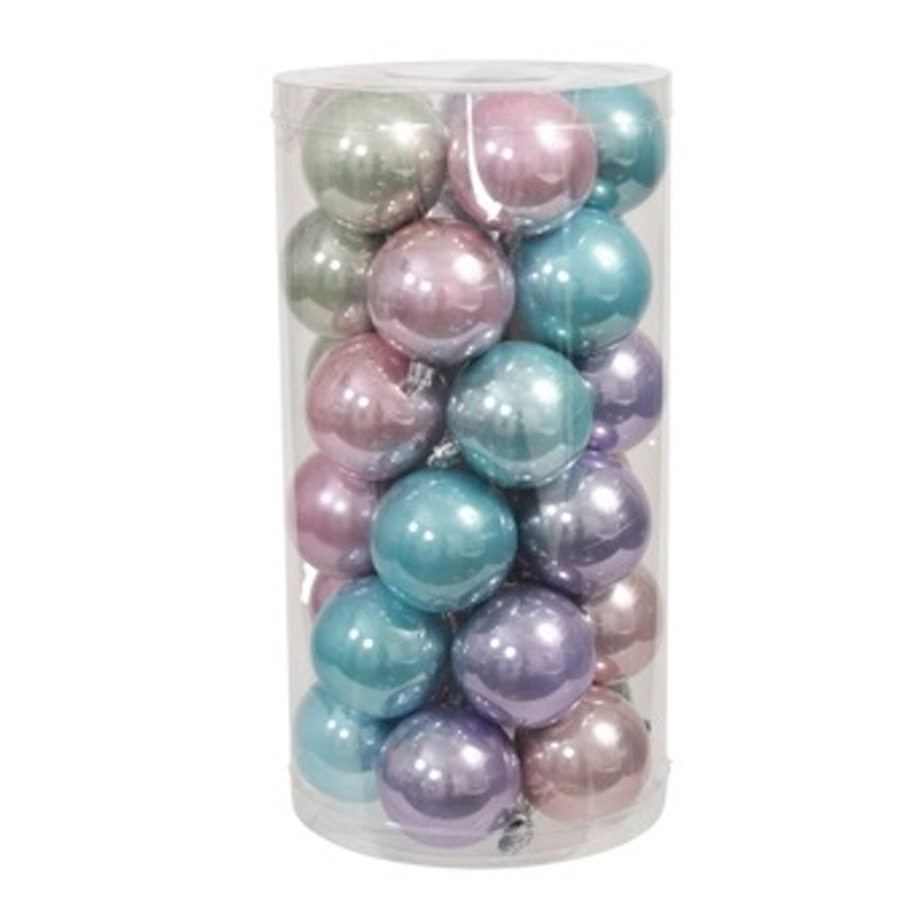 Othmar Decorations Kerstballen - 30x st - 6 cm - pastel - kunststof -