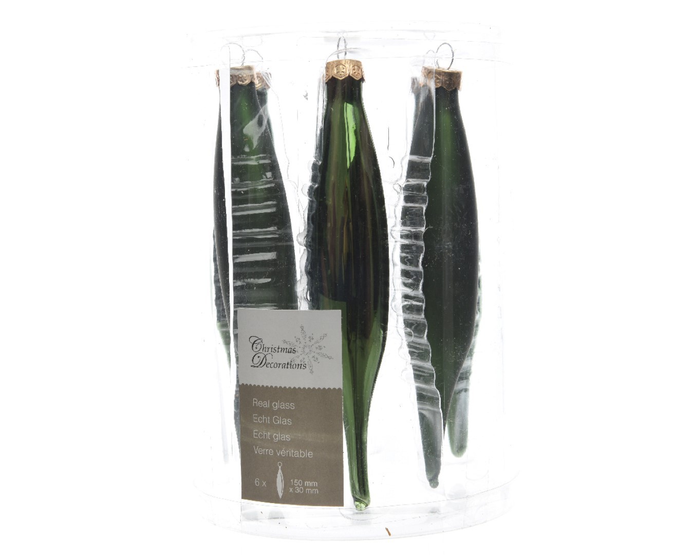 Ksd Pegel glas glans-mat diameter 3x15cm Dennen groen - 