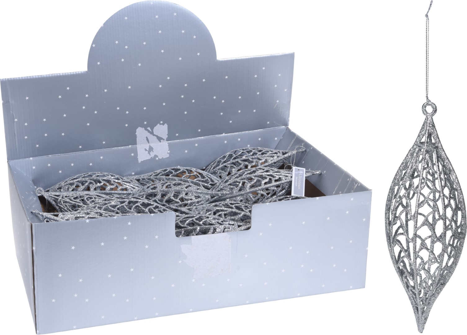 Nampook 5 stuks! Pegel hangdeco met glitter 22 cm - 