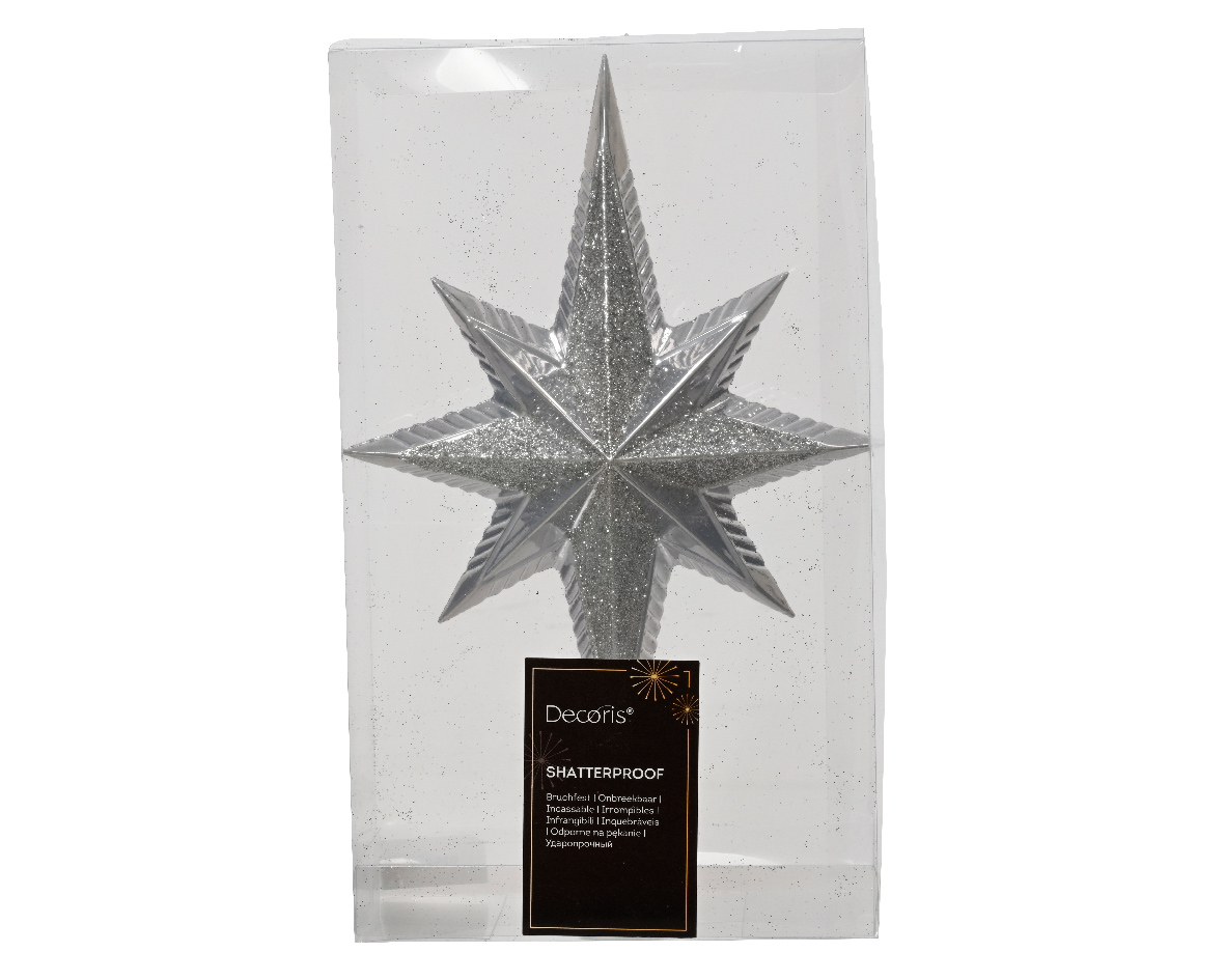 Decoris Piek kunststof l6b14h25 cm mistblauw kerst - 