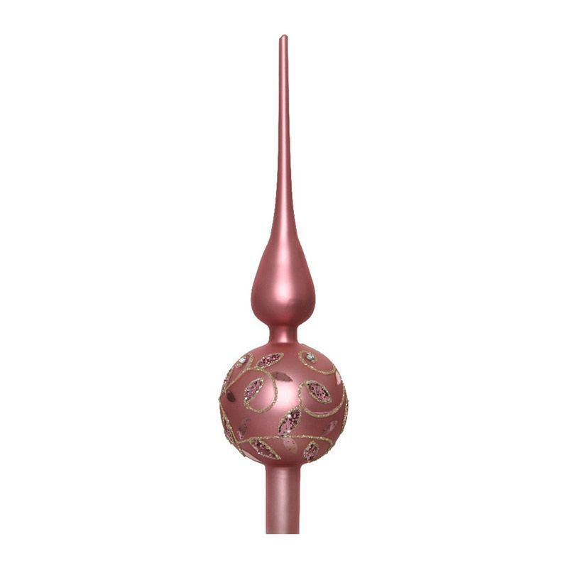 Ksd Piek glas d8h31cm velours roze a3 - 