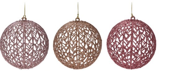 Nampook Xmas Ball With Glitter 9 cm 3As - 