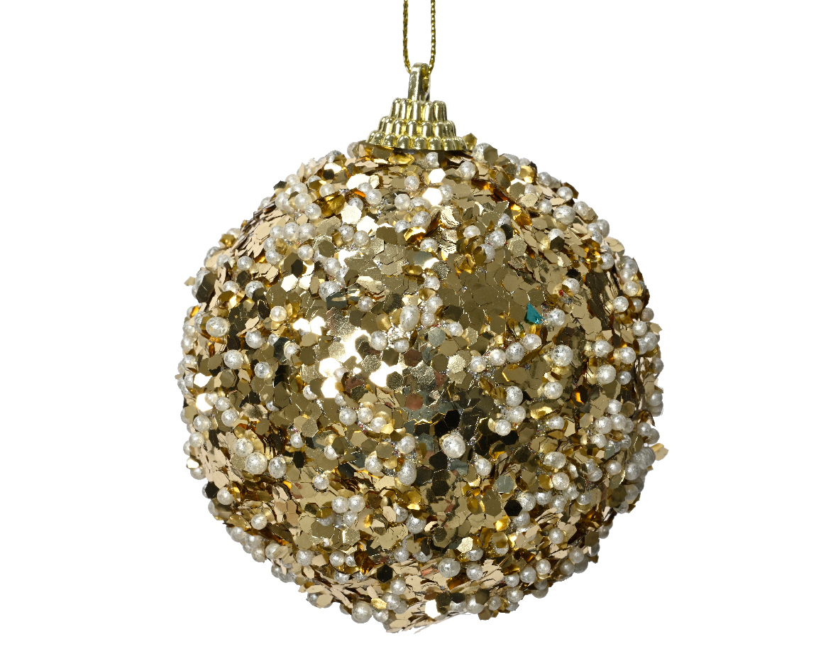 Decoris Kerstbal foam d8 cm licht goud I kerst - 