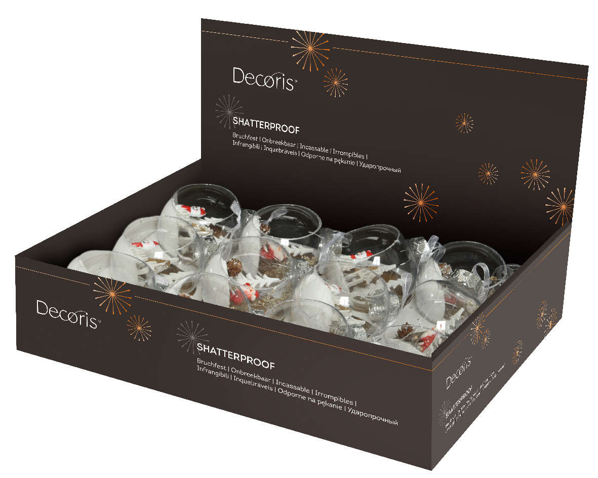 Decoris kerstbal plc d8 cm transparant a2 kerst - 