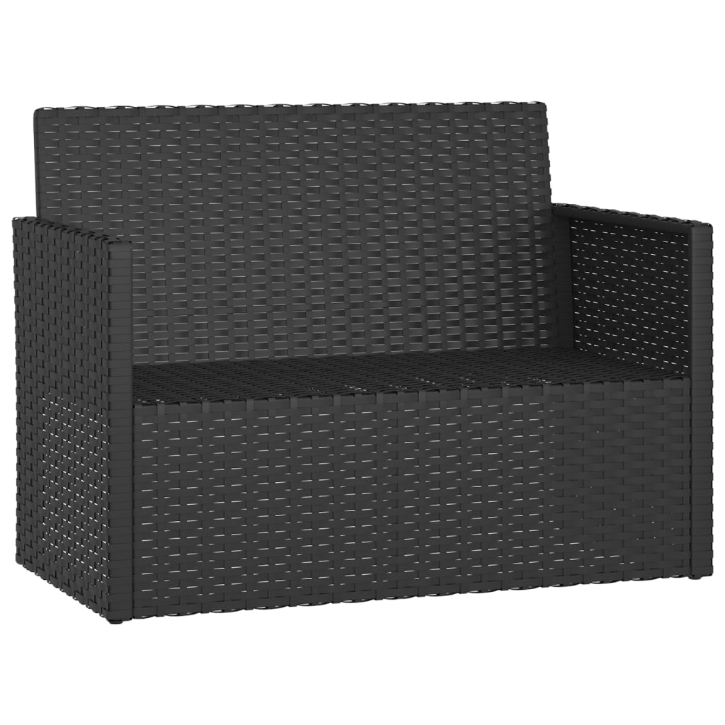 vidaXL Tuinbank met kussens 105 cm poly rattan zwart