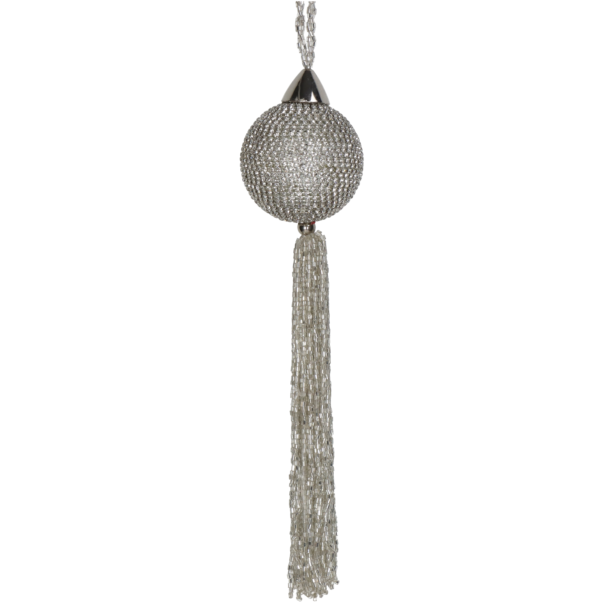 Hd collection Ornament kerstbal kwastje glas helder 20 cm - 