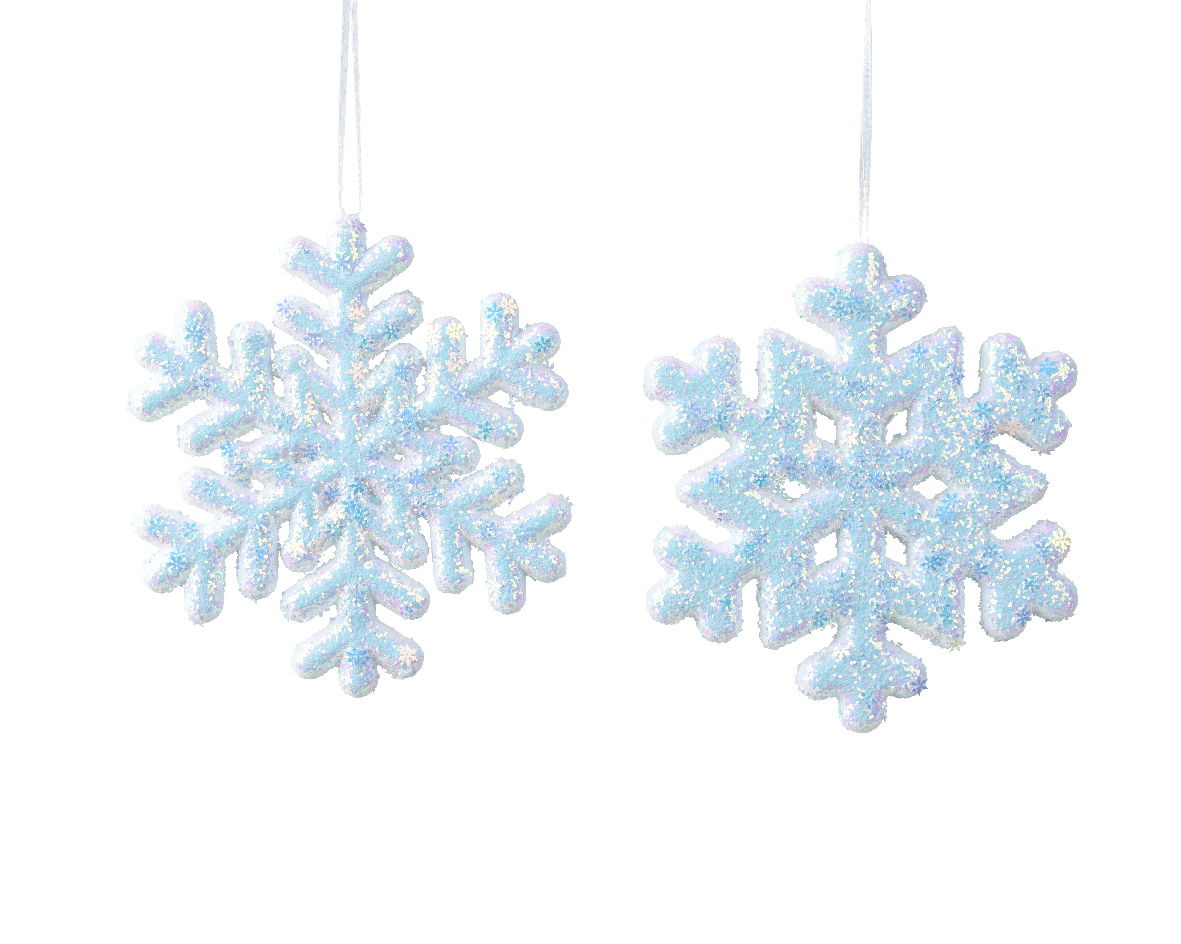 Decoris Sneeuwvlok foam d20l2 cm wit a2 - 