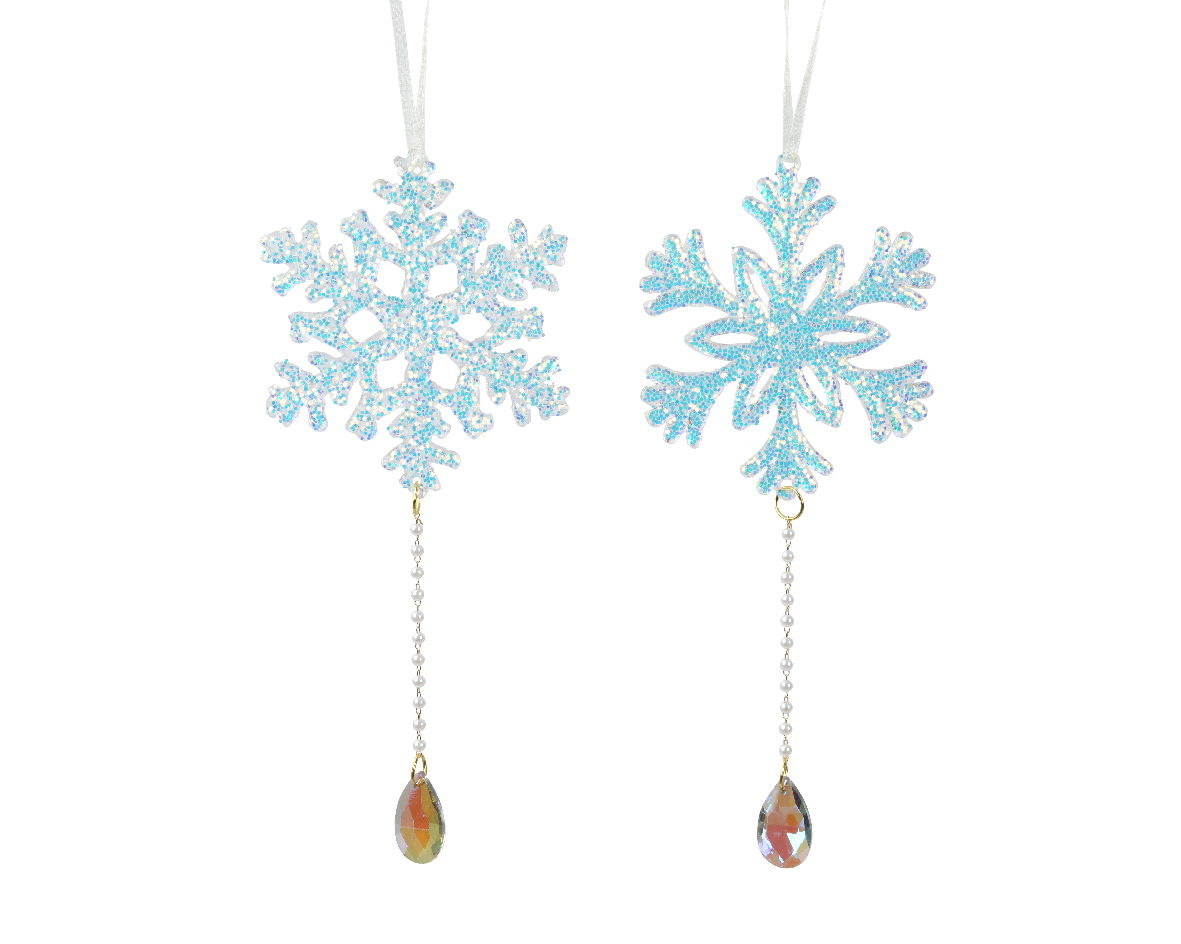 Decoris Sneeuwvlok plastic l1b10h15 cm iris a2 - 